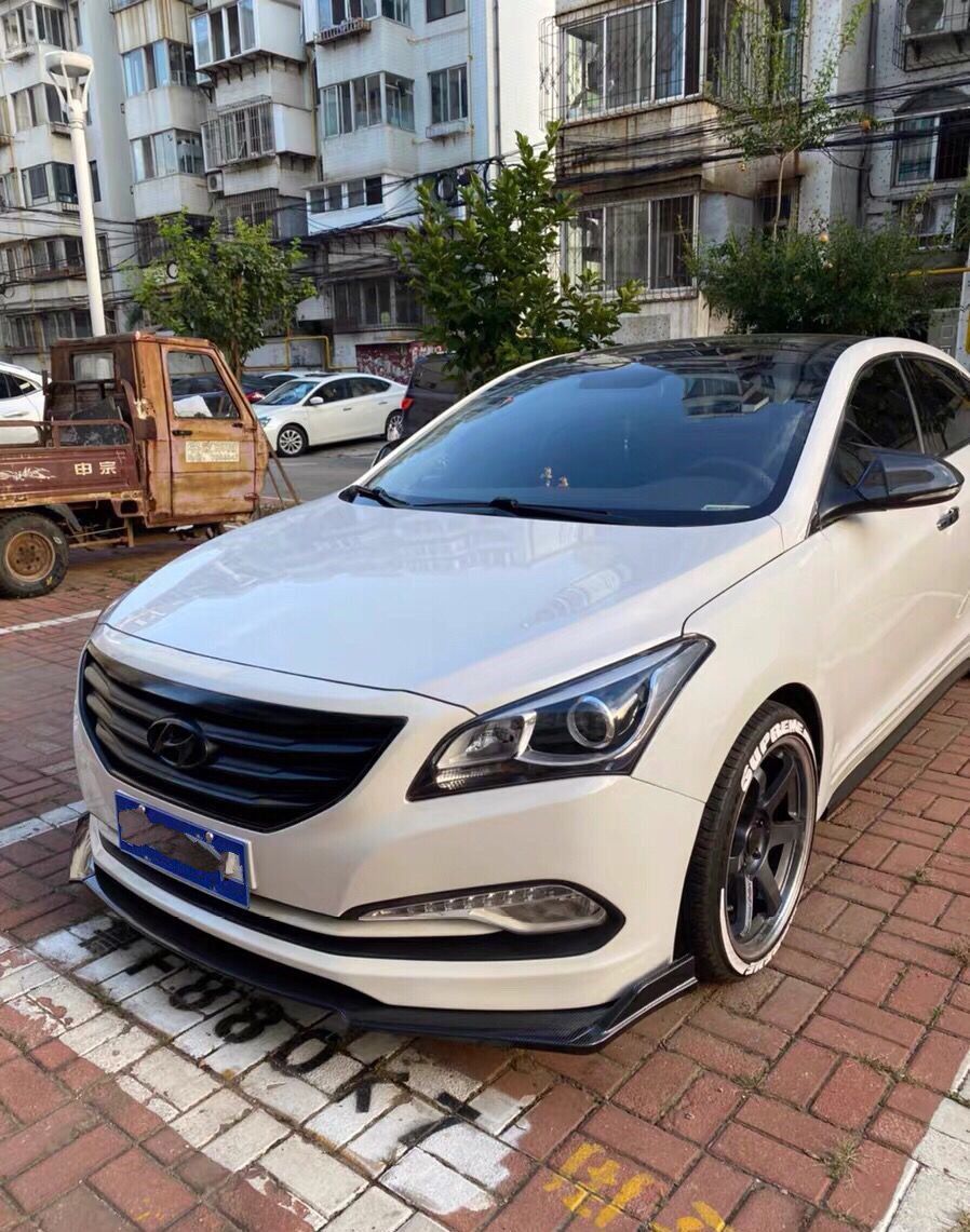 适用于名图领动改装前铲前唇运动前铲小包围保险杠防撞装饰三段式白配