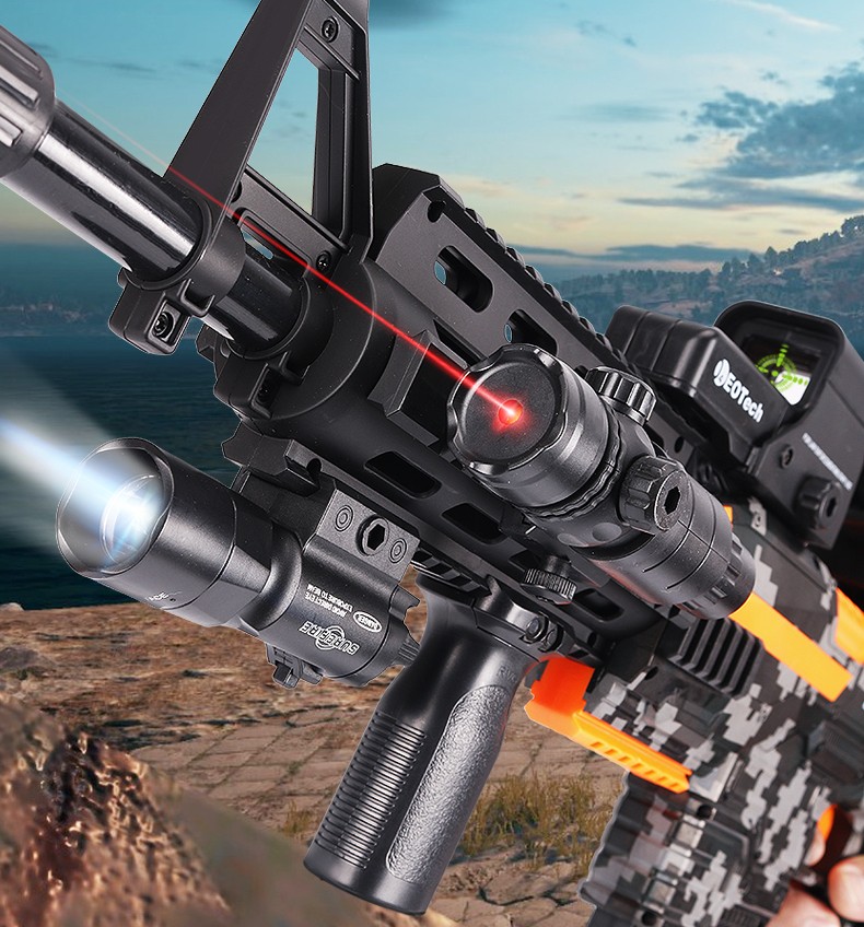 12可发射m4a1儿童玩具枪软弹枪男孩吃鸡套装电动突击步抢电动连发吸盘