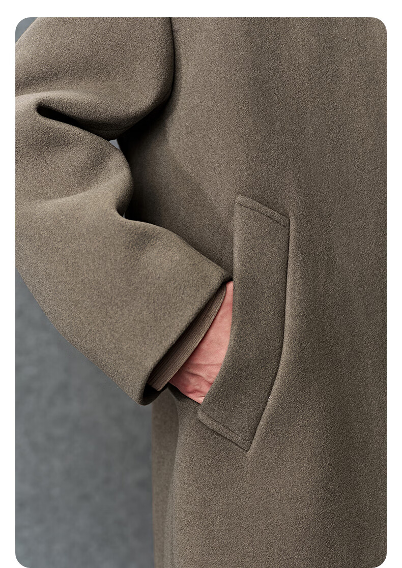 GXG Men's Deep Khaki Loose Warm Commuter Long Coat Deep Khaki 175/L 6