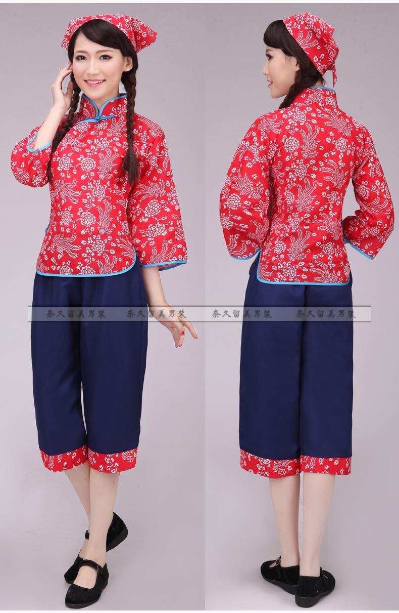 奈久留美阿庆嫂演出服装全棉碎花茶园采茶女话剧表演民族舞蹈村姑秧歌