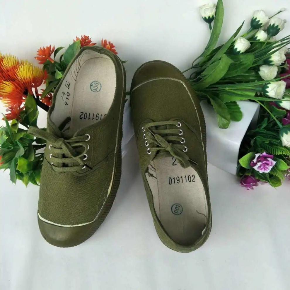 3537解放鞋3537解放鞋男耐磨黑滑透气低帮3538帆布劳保工地胶鞋军绿色