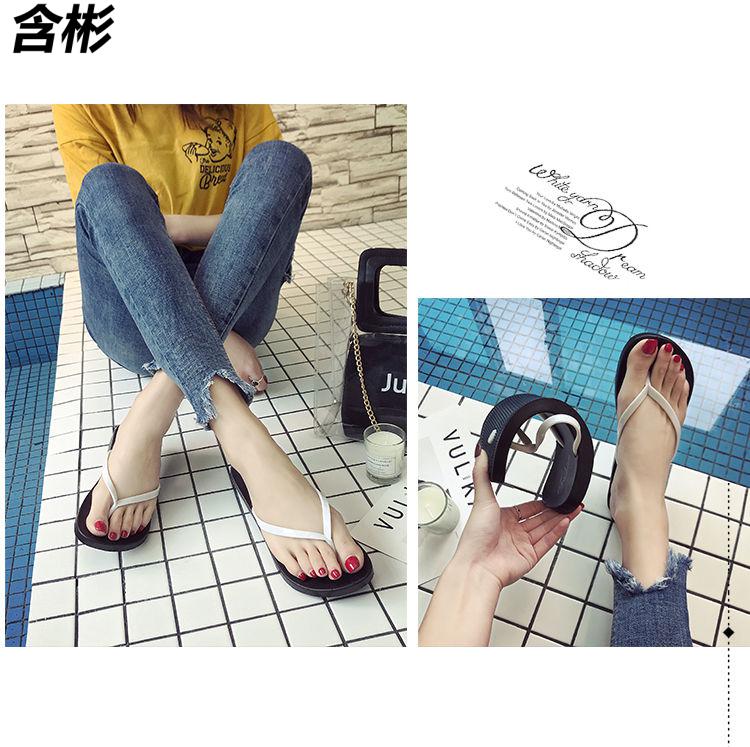 人字拖女ins春秋平底韩版新款女士凉拖黄色榴莲人字拖偏小一码40码