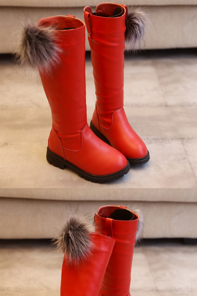 精选2021秋冬儿童靴韩版百搭高筒靴厚底女童靴雪地靴