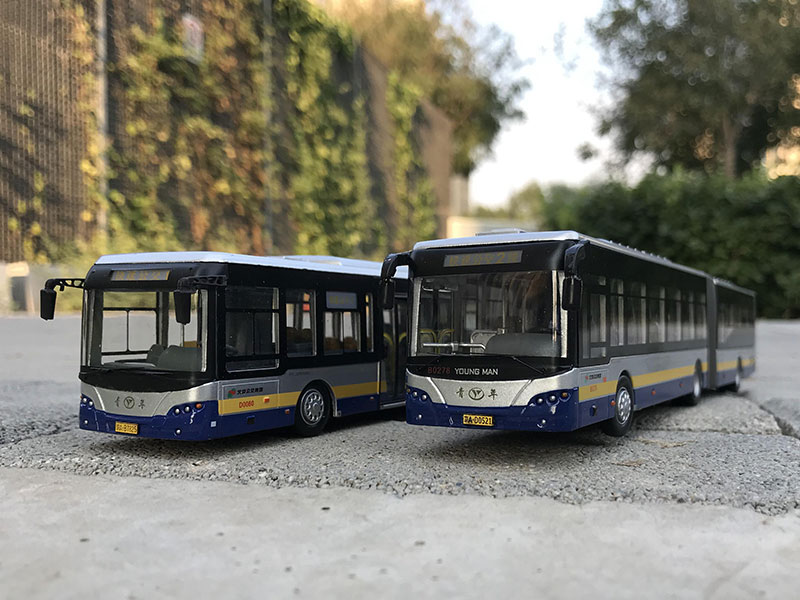 北京公交车模型164青年客车快速1路 路铰接式公交巴士汽车模型男孩