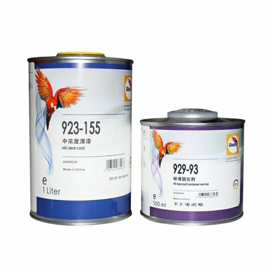 鹦鹉清漆155套装1l透明光油固化剂镜面划痕汽车漆涂料 汽车漆涂料