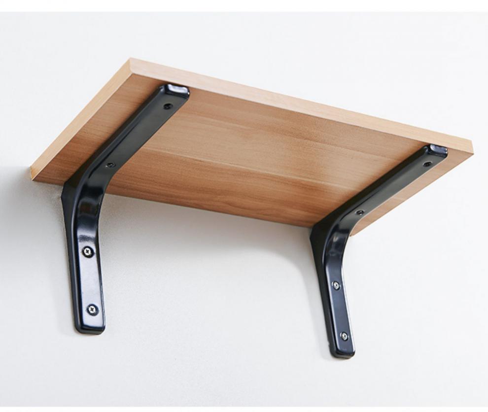 三角支架隔搁板支架托架铁墙壁上置物架承重直角固定三角架支撑架胡桃