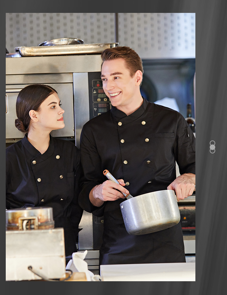 高端米其林厨师服品牌行政总厨工作服厨师长袖餐饮酒店后厨房西餐厅厨