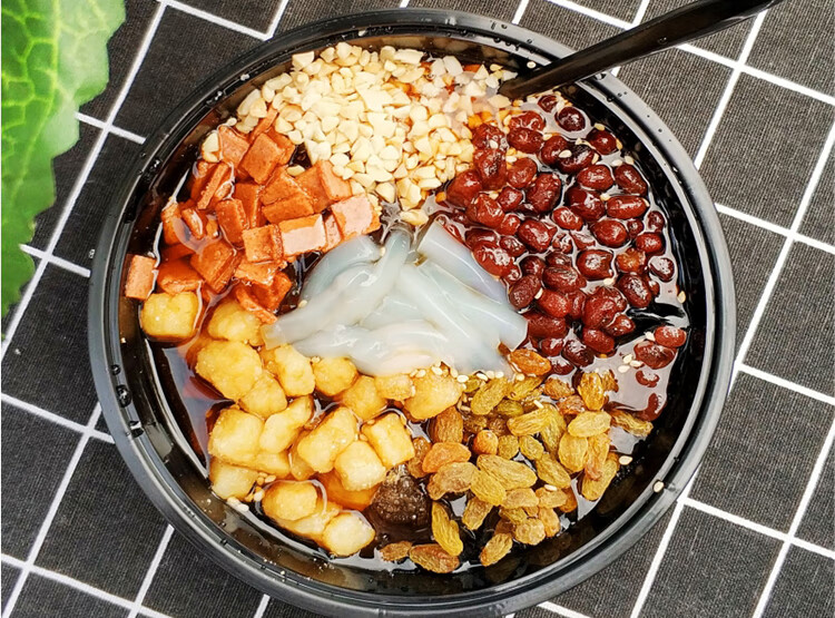 四川冰粉烧仙草糍粑小颗粒商用手工原味糍粑(现做现发)2斤装 紫薯味10