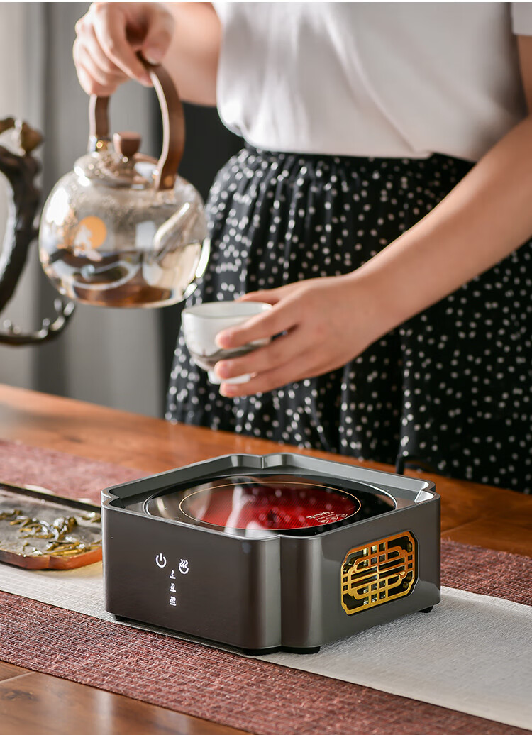 宋艺轩电陶炉茶炉静音家用小型煮茶器智能烧水茶壶迷你台式煮茶炉磨砂
