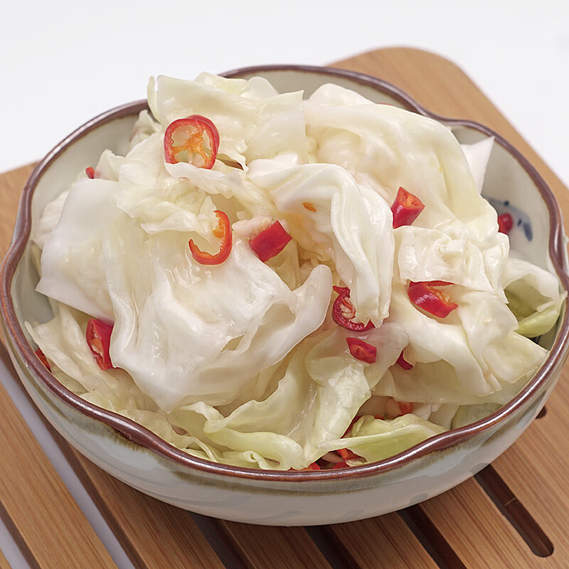 爽口包菜四川泡菜即食开味下饭咸菜手工自制脆辣腌菜500g