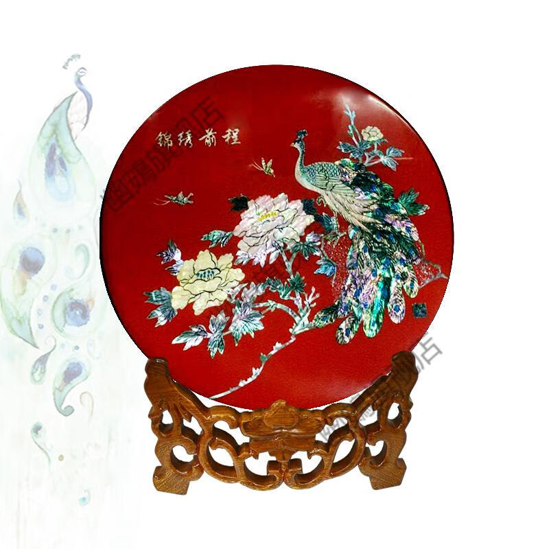 2022新品扬州漆器彩螺钿扬州风光28圆摆件纯手工艺品旅游商务文化礼品