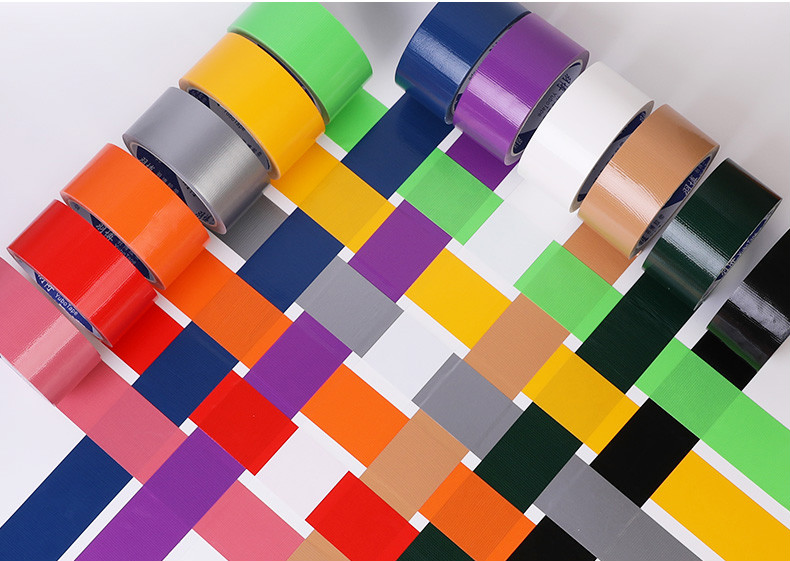 彩色胶带红黄蓝绿黑白橙紫棕银灰警示单面强力布基胶带装修保护地膜