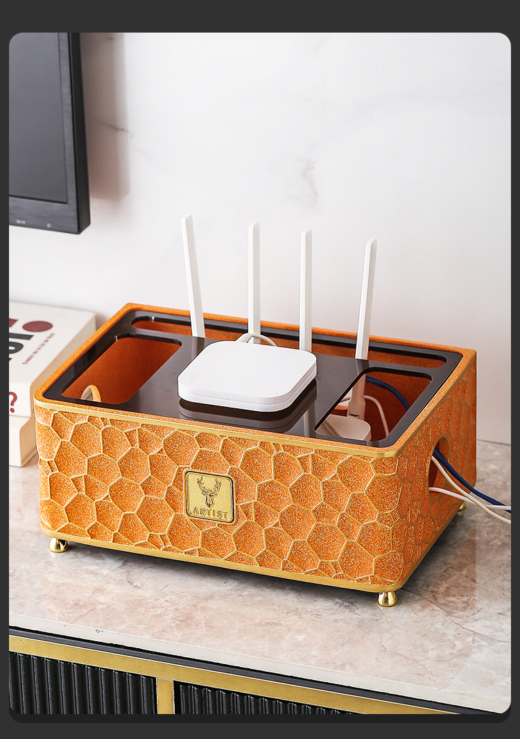 网线收纳柜路由器盒子收纳盒 无线wifi路由器收纳盒子桌面电视柜大号