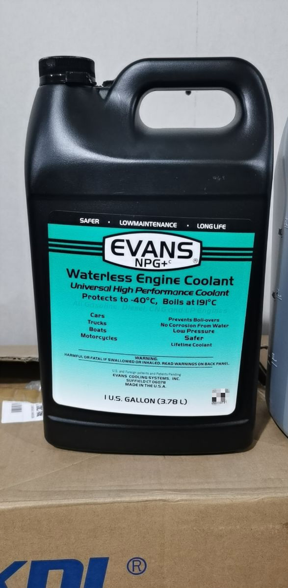 爱温evans无水冷却液,发动机防冻液冷却油 爱温evans纯牌贴纸白底