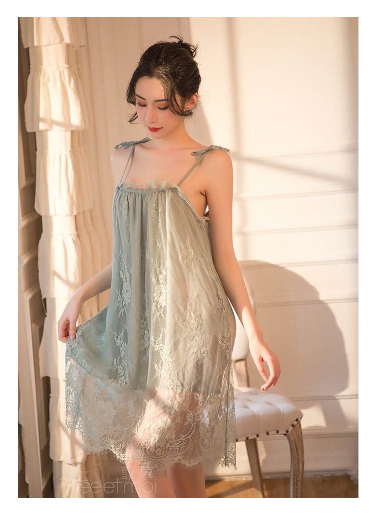 霏慕女套装诱惑制服吊带性感睡衣角色扮演连体开裆透视透明蕾丝睡裙开