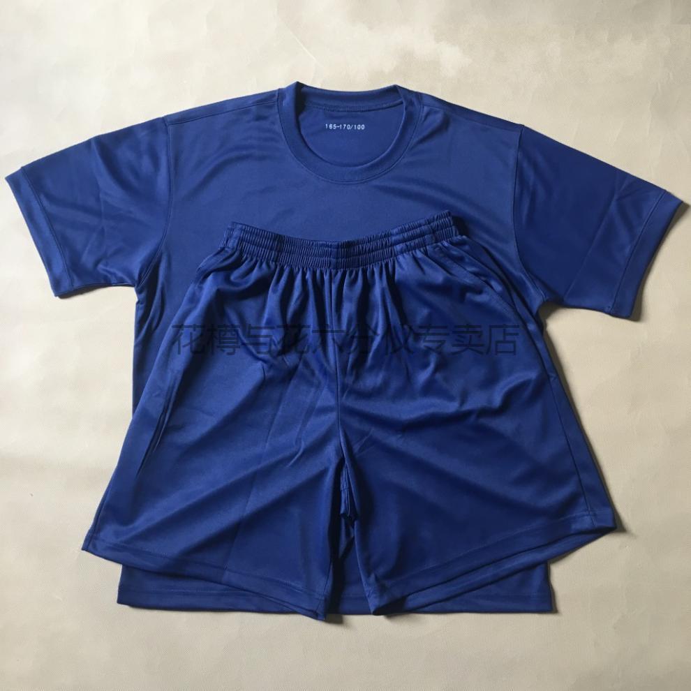 花樽与花蓝色作训服运动服火焰蓝体能服夏季体能服训练服短袖套装