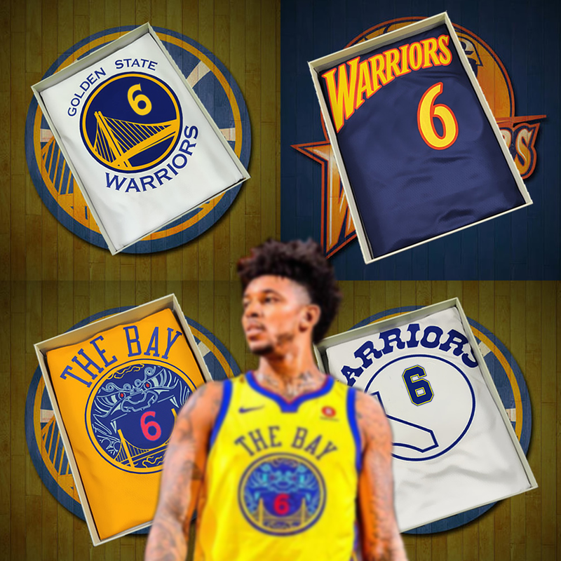 滕讯体育nba专营勇士队6号尼克杨球衣城市版复古热压中文版篮球服背心