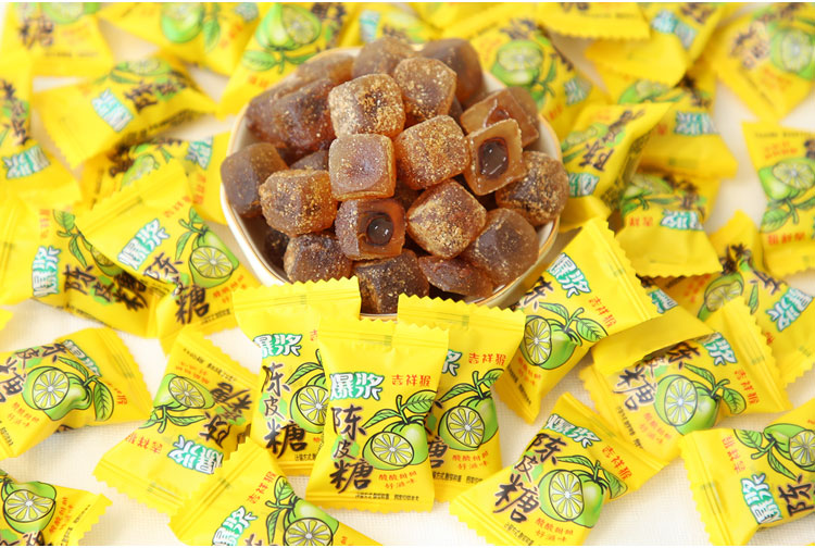 爆浆陈皮糖小糖果散装软糖酸甜老式怀旧休闲零食酒店接待喜糖 1500g3