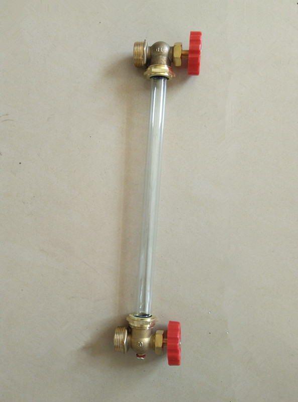 玻璃管液位计亚克力管铜考克不锈钢考克水箱水位显示器加厚 dg15铜