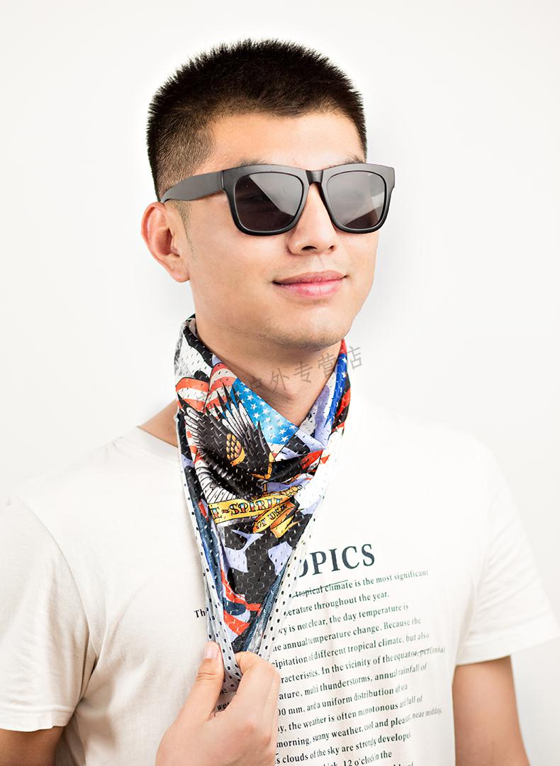 防晒围脖套男夏天护颈冰丝小围脖夏季面罩薄款口罩围巾护脖子脖套战地