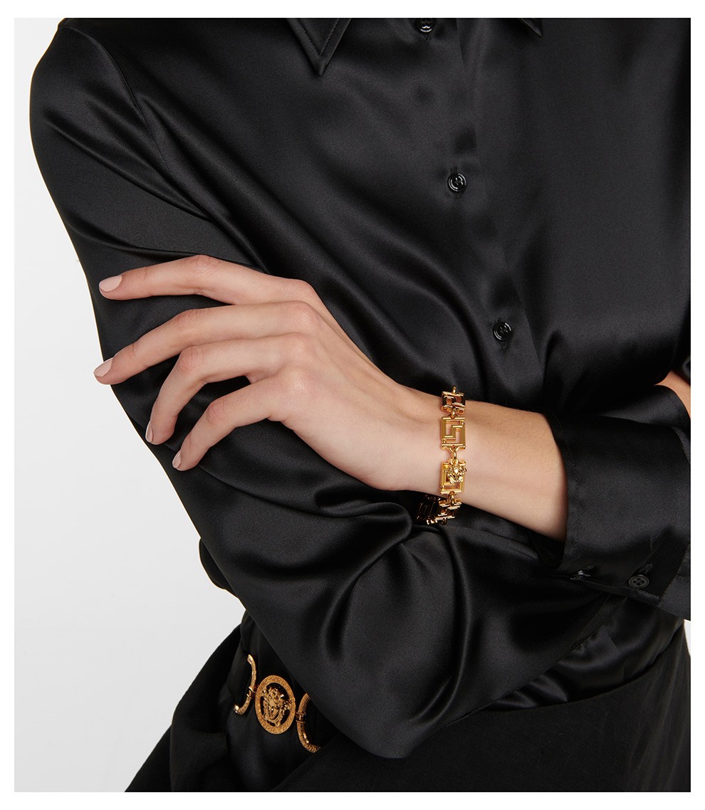 versace 范思哲 新款男女通用金属回纹美杜莎手链【礼盒装】dg07719