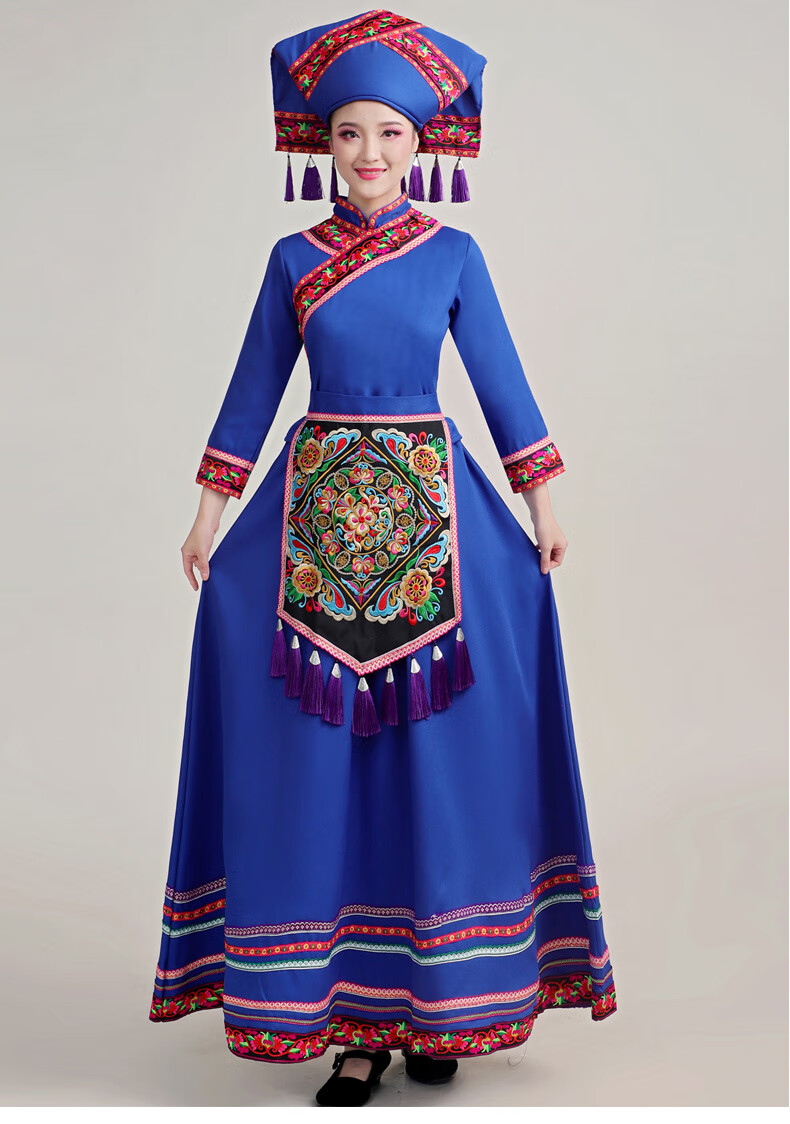 56个少数民族服装女彝族瑶族土家族舞蹈演出服侗族壮族苗族表演服 c