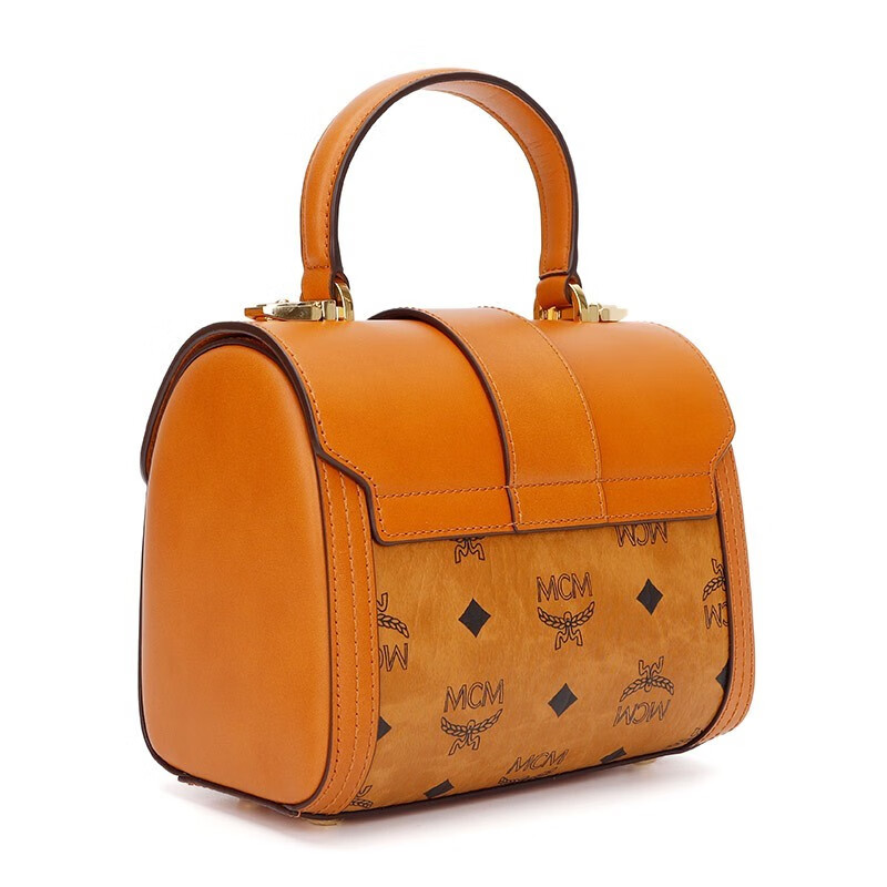 mcm女包经典款女士干邑色人造革配牛皮革手提单肩斜挎包干邑色mwebsx