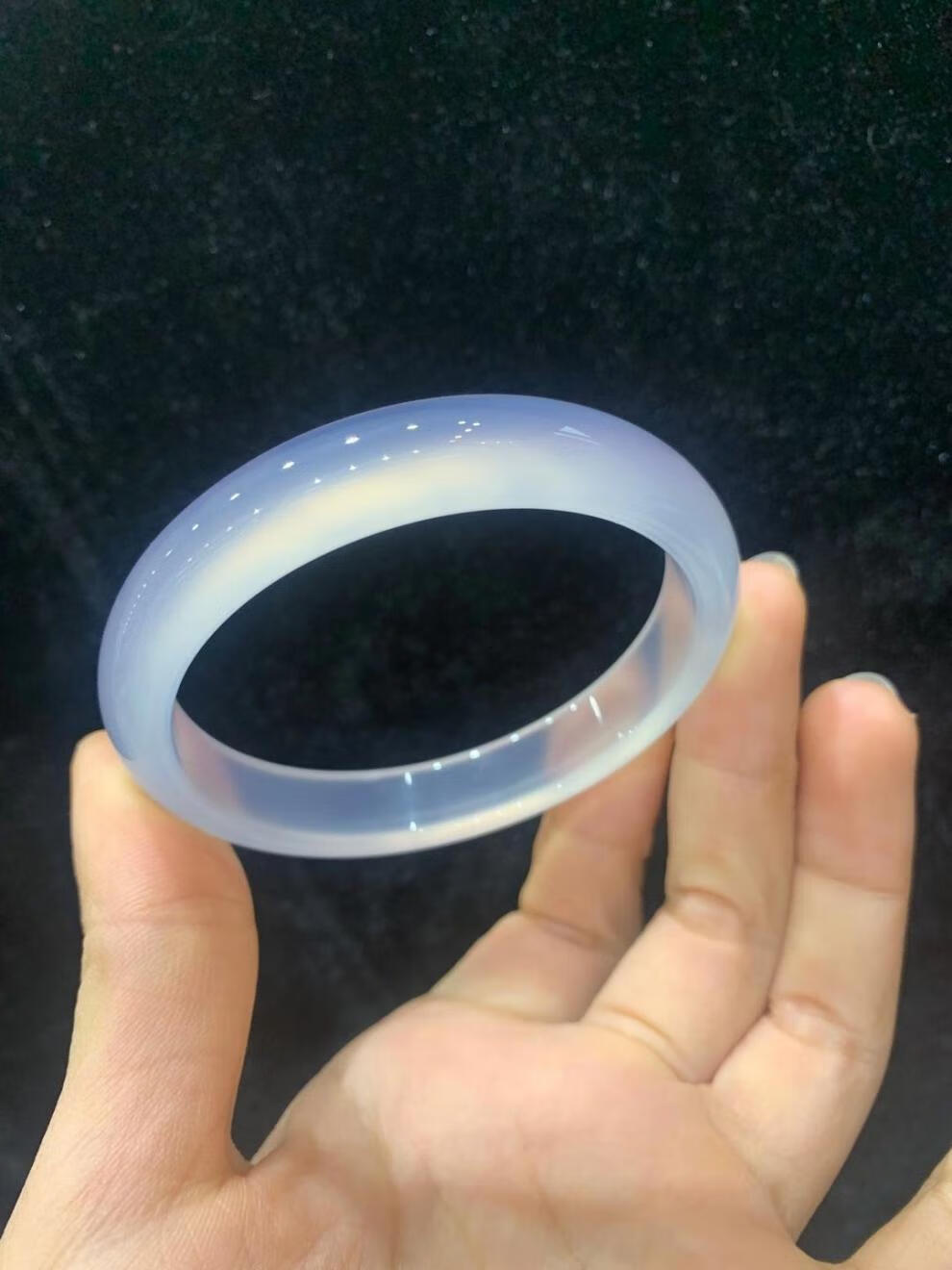 时尚配饰巴西冰种玉镯子带证书窄条冰种白玉髓手镯玉手镯女韩版生日