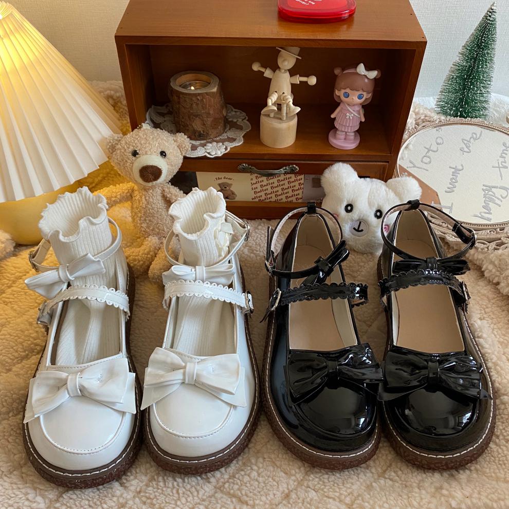 鞋子梅露露lolita小皮鞋女学生圆头可爱制服大头娃娃鞋 洛丽塔棕 38