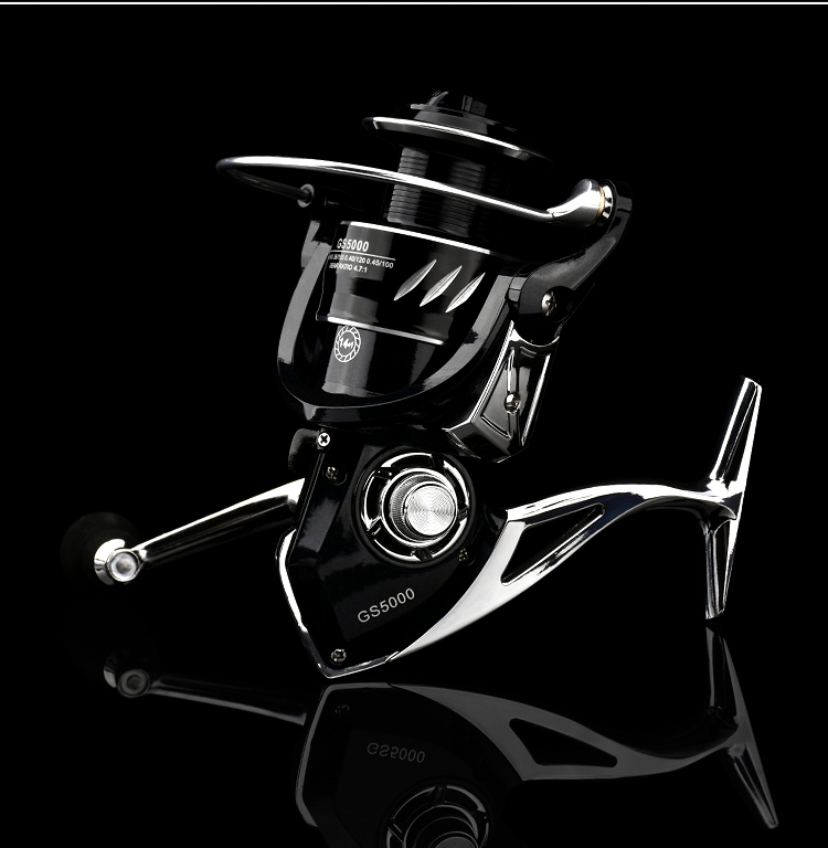 纺车轮钓鱼轮全金属 海竿轮筏钓冰钓远投轮海杆轮鱼线轮路亚渔轮 gs黑