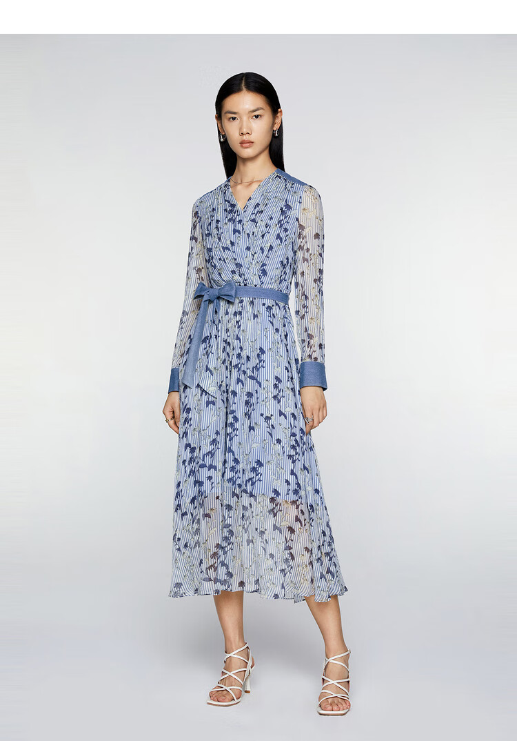 insun恩裳2021春季新款连衣裙 蓝色 38/m