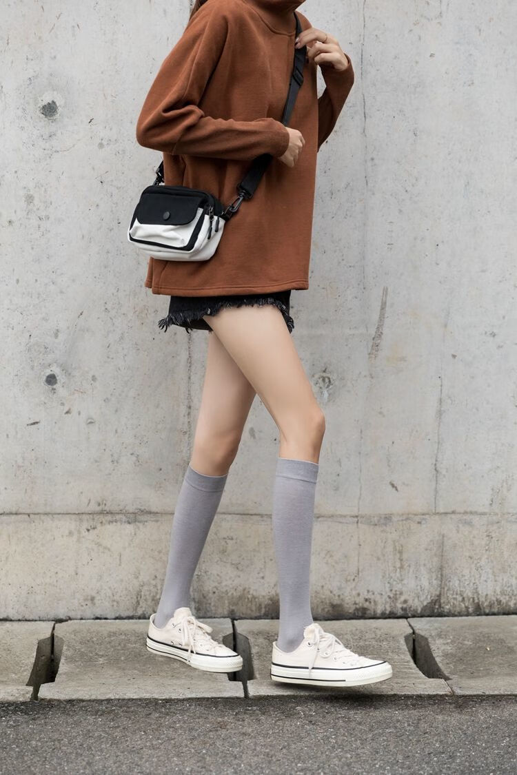 好品质女士长袜美腿袜亮色小腿袜女薄款字母半腿袜潮流韩版学院风长袜