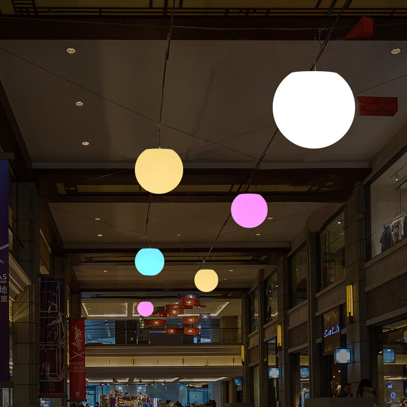 led圆球灯 商场美陈酒吧户外球形吊灯创意简约餐厅装饰吊球灯 吊球灯