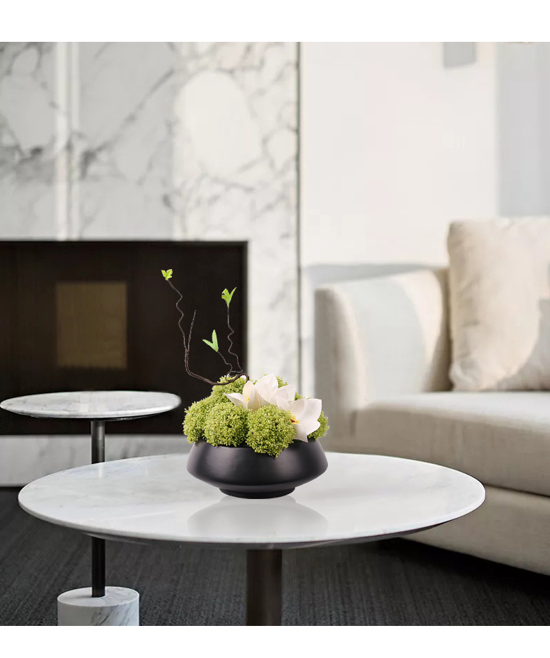 洽谈桌摆件新中式仿真花艺摆件样板房客厅餐桌红色假花洽谈桌绿植新年