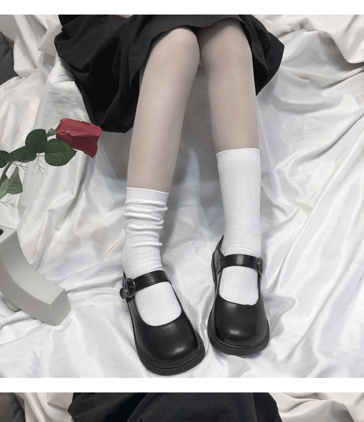 卉仁堆堆袜女薄款日系潮袜中筒袜学院风长袜子少女韩版潮流可爱学生