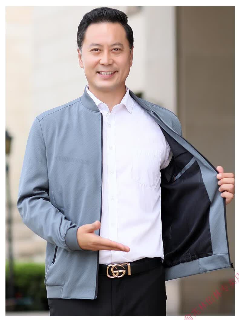 行政夹克外套领导干部小号男装矮小个子xs号秋冬季加厚中老年商务休闲