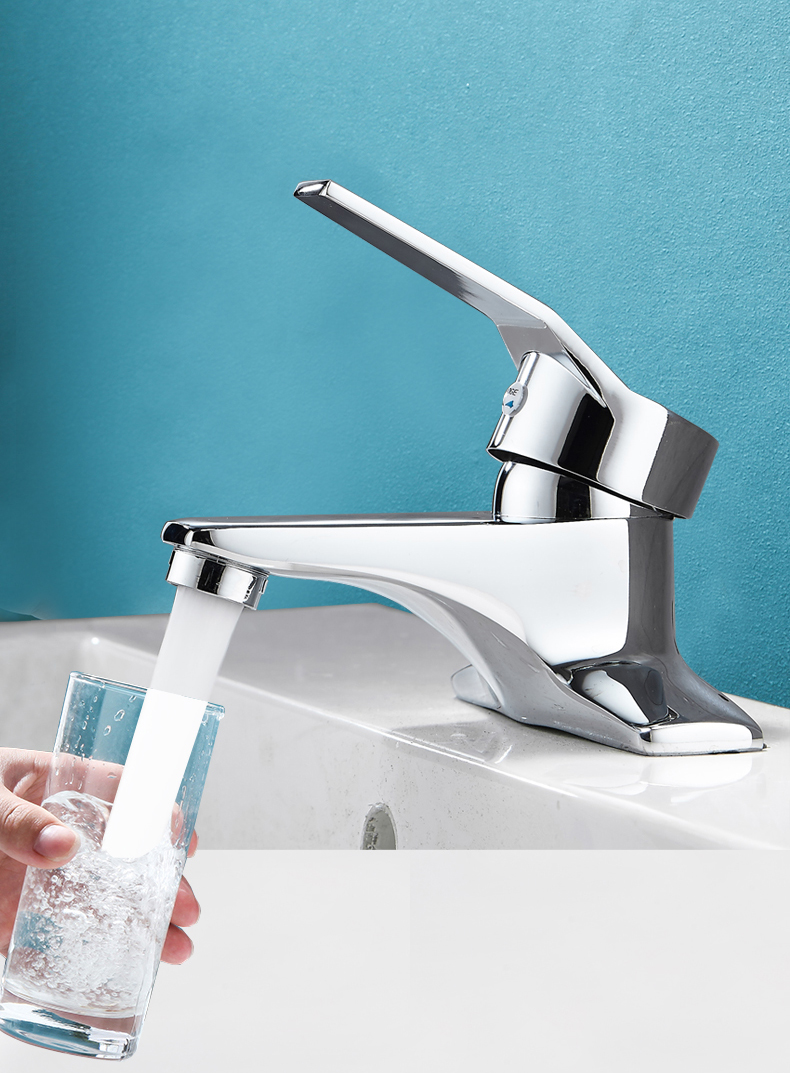 锁心全铜水龙头冷热水二合一头洗脸盆卫生间洗手盆面盆浴室双孔水龙头