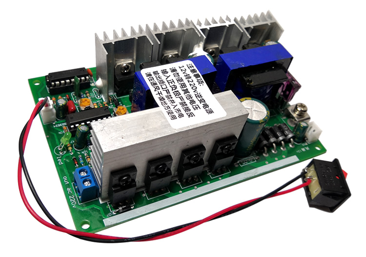 修正波50hz模块12v转220v交流变压器 dc-ac升压电源转换器 12v 500w带