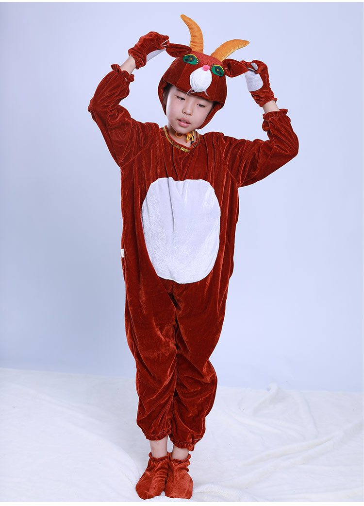 儿童表演服装动物十二生肖十二生肖演出服小马小羊小狗兔子老虎卡通