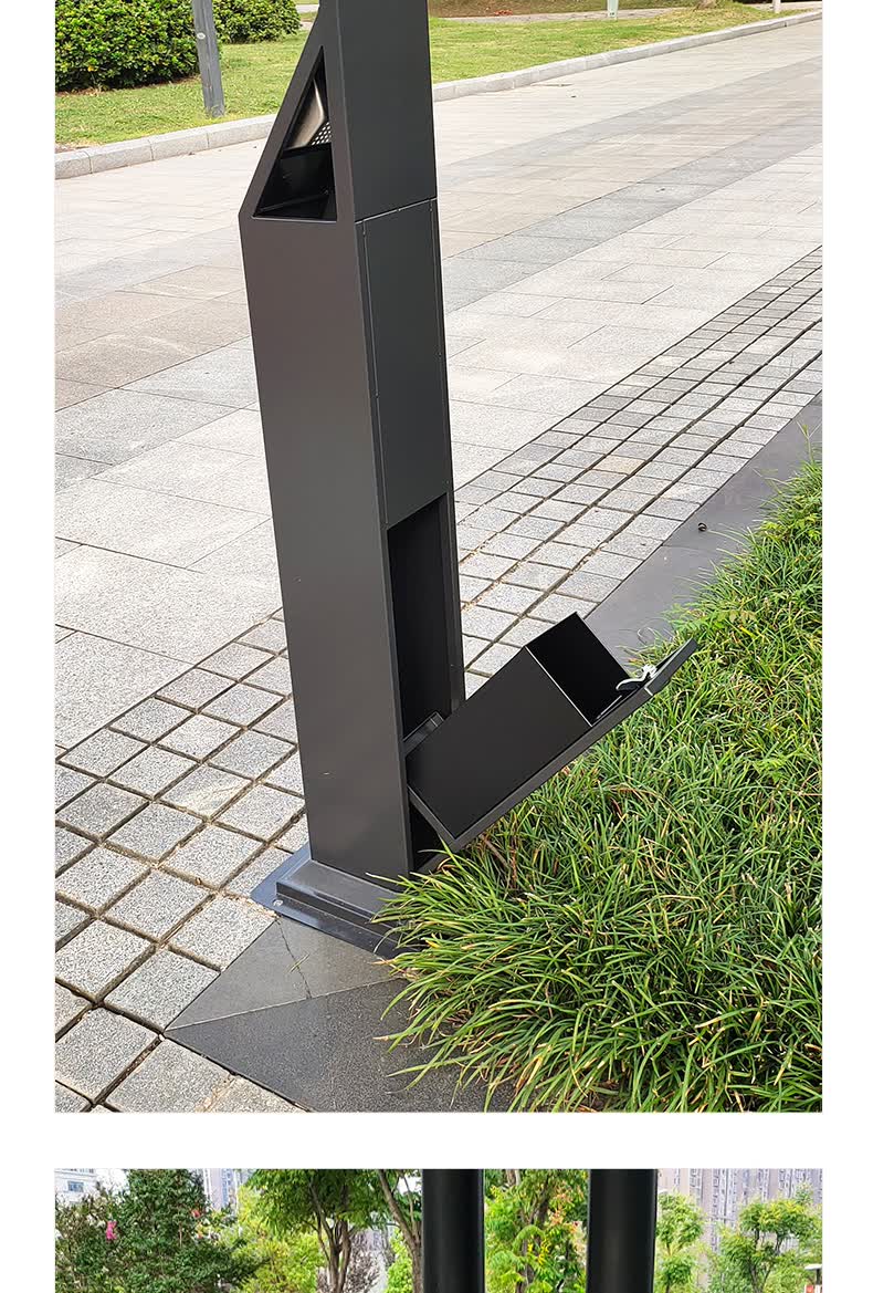 不锈钢烟灰柱户外立式灭烟桶公园景区烟灰桶烟蒂柱灭烟落地烟灰缸 d