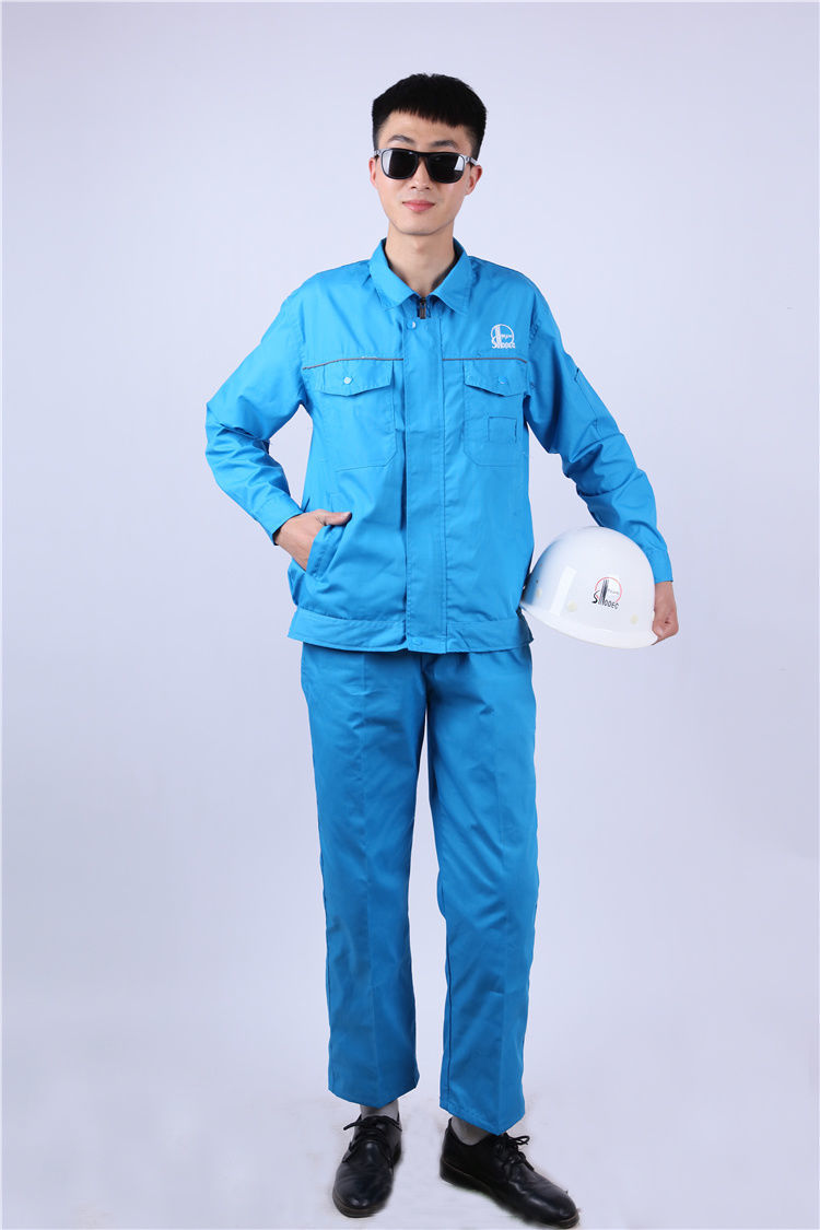 中石化工作服十公司蓝色二五化建灰色春秋男女套装夏装劳保yt宝蓝春秋