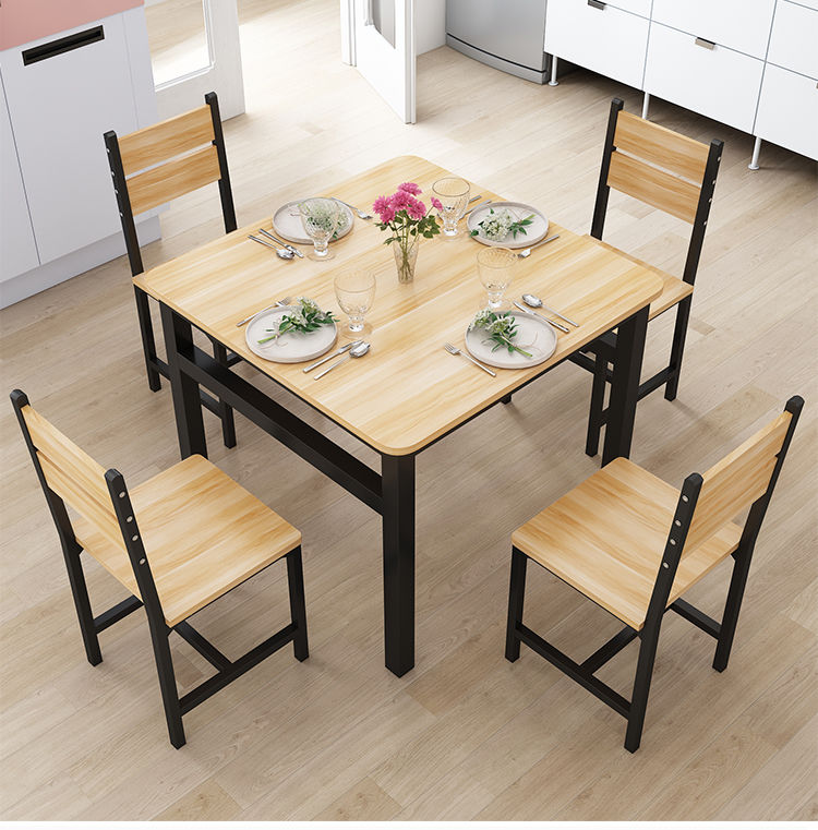 餐桌椅组合简约现代小户型正方形家用2人4人吃饭桌子创意小方桌柚木白