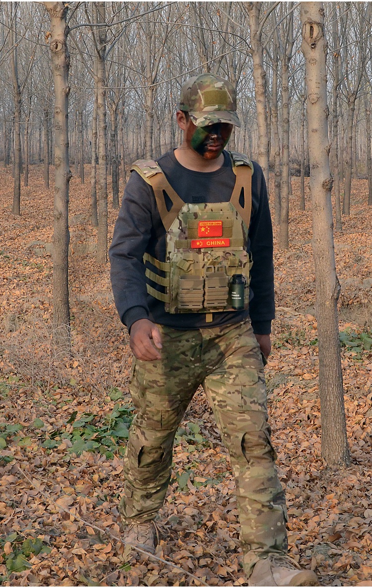 西北风jpc多功能战术背心特战防弹马甲防刺服钢板装备衣mc迷彩儿童版