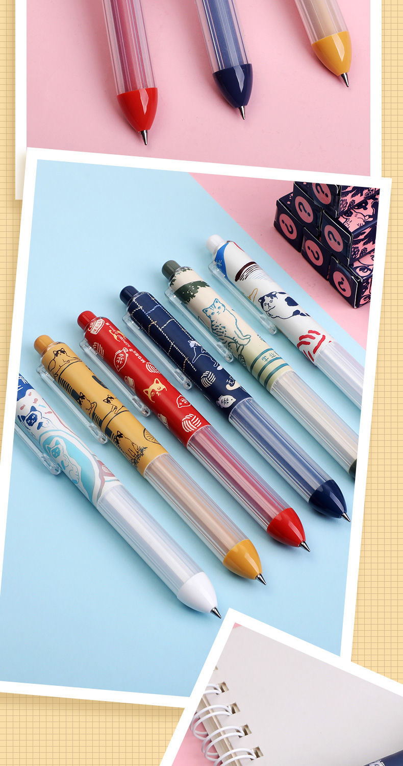晨光喵屋喵来运转盲盒中性笔学生可爱按压式签字笔0.