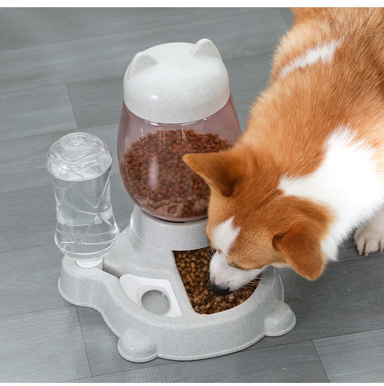 宠物自动喂食器猫咪自助喂食一体投食猫粮食盆喂水器猫咪用品粉色喂食