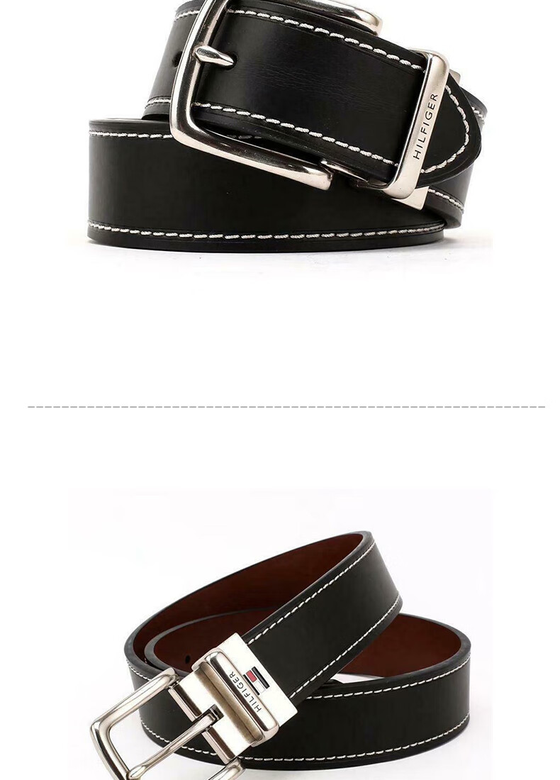 tommy hilfiger汤米男士腰带针扣双面送男友爸爸商务休闲两用3.
