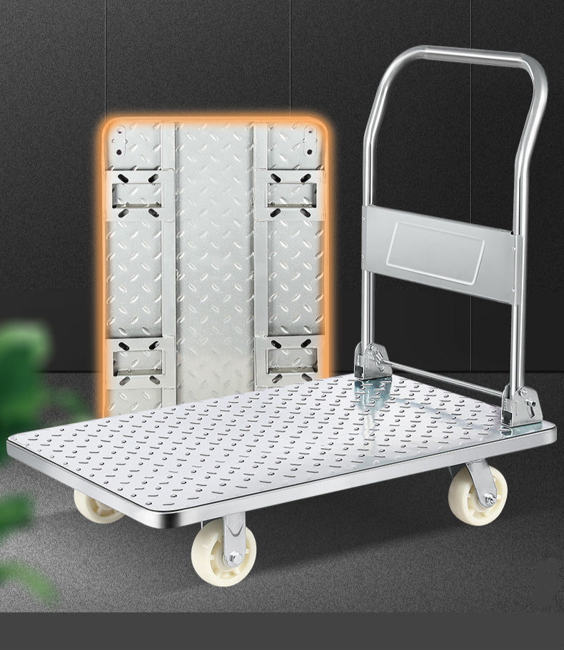 拖车平板车折叠钢板手推车拉车推货车搬运车静音小推车拉货 固126*80