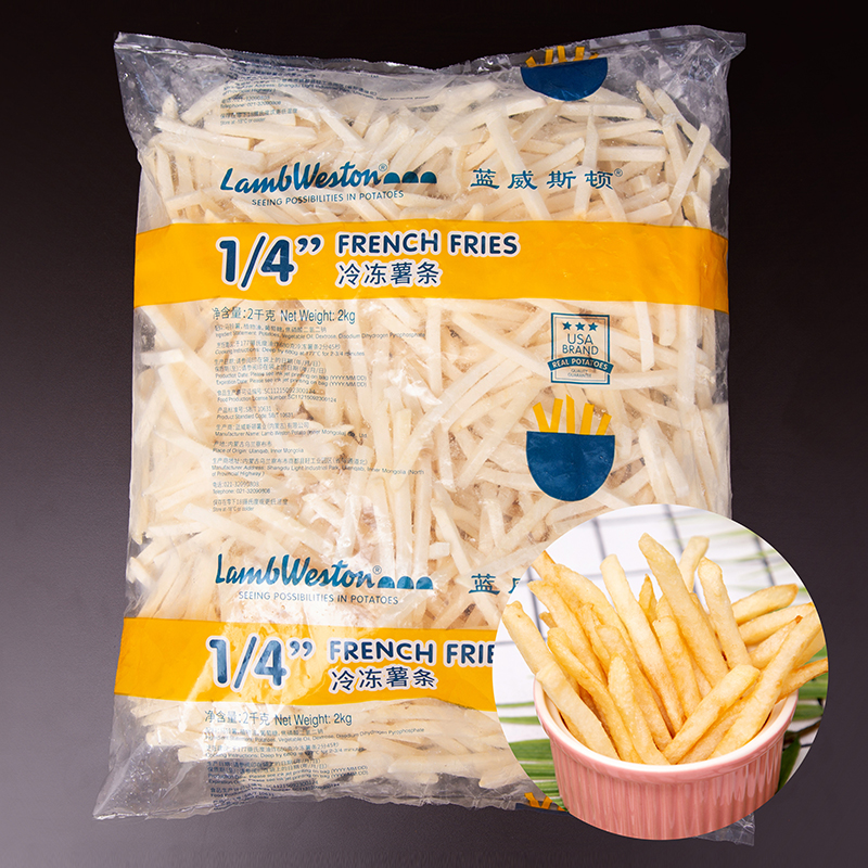 蓝威斯顿薯条肯德基薯条细薯粗薯半成品美式薯条4斤冷冻 番茄酱9g*100