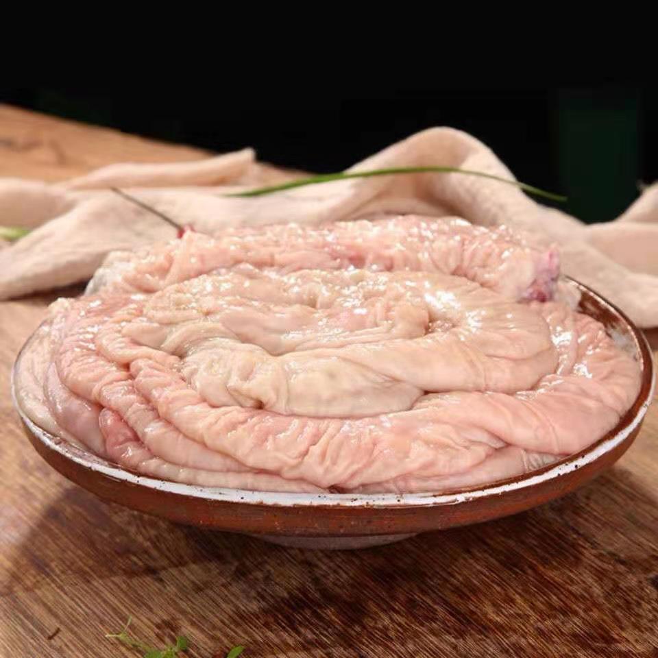 新鲜猪大肠黑猪大肠黑肠子肥肠大肠头整条肠子 3斤猪大肠【图片 价格