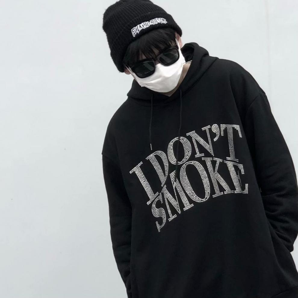 格迪堡(gedibao)格迪堡 马思唯同款烫钻连帽卫衣男学生韩版宽松长袖